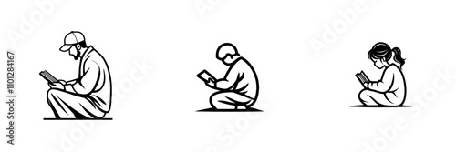 Using a book flat icon for reading or learning in education apps and websites.