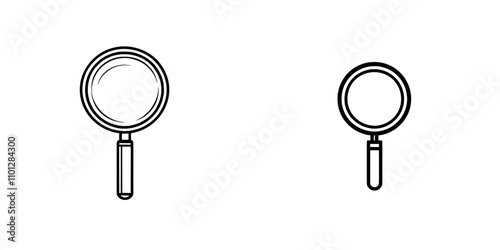 Flat magnifying glass icon for search in apps and websites.