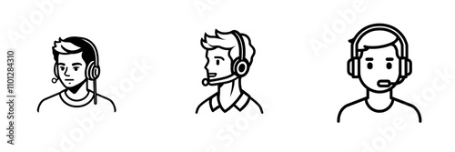 Customer support/customer service flat icon designed for apps and websites.