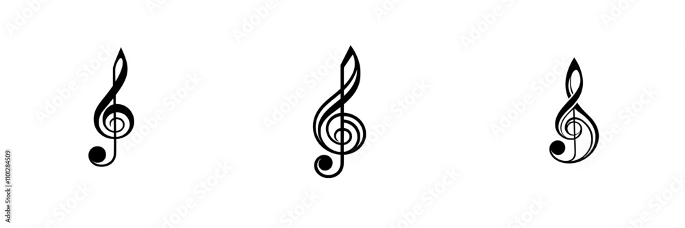 Obraz premium A flat icon representing a quaver or eighth note, suitable for music-related radio apps and websites.