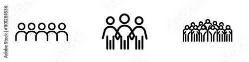 Icon depicting a group of people or friends, suitable for apps and websites.