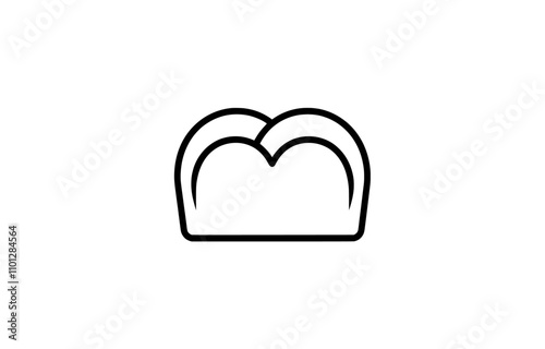 A flat icon depicting a bread loaf or bread roll, ideal for food apps and websites.