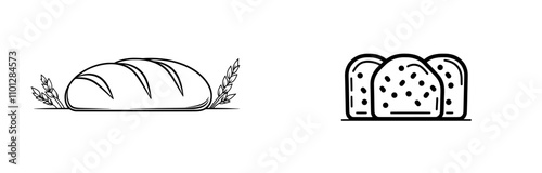 A flat color icon of a bread loaf or bread roll for food apps and websites.