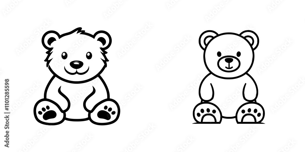 Teddy bear plush toy line art icon suitable for apps and websites. Teddy bear plush toy line art icon suitable for apps and websites.
