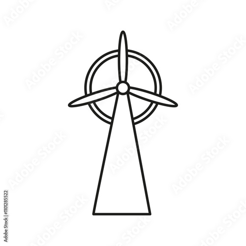 Wind energy icon Simple thin line flat symbol