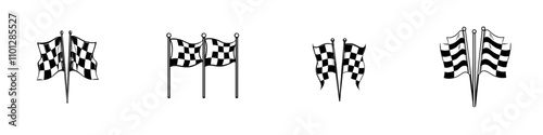 A checkered flag icon for use on sports websites.