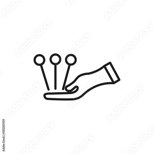 Acupuncture icon Simple thin line flat symbol
