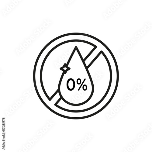 Alcohol free icon Simple thin line flat symbol
