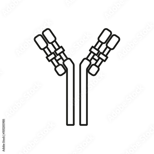 Antibody icon Simple thin line flat symbol