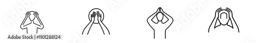 A continuous single-line drawing depicting stress and confusion among people due to any problem. A modern illustration of a businesswoman with a head made of round scribbles, expressing mixed