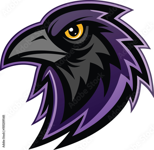 Raven Mascot: A fierce and powerful raven mascot 