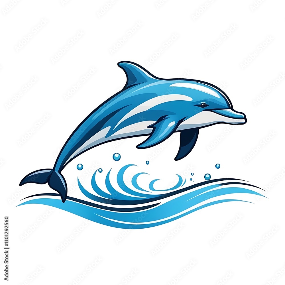 Obraz premium Leaping dolphin logoisolated on white background 