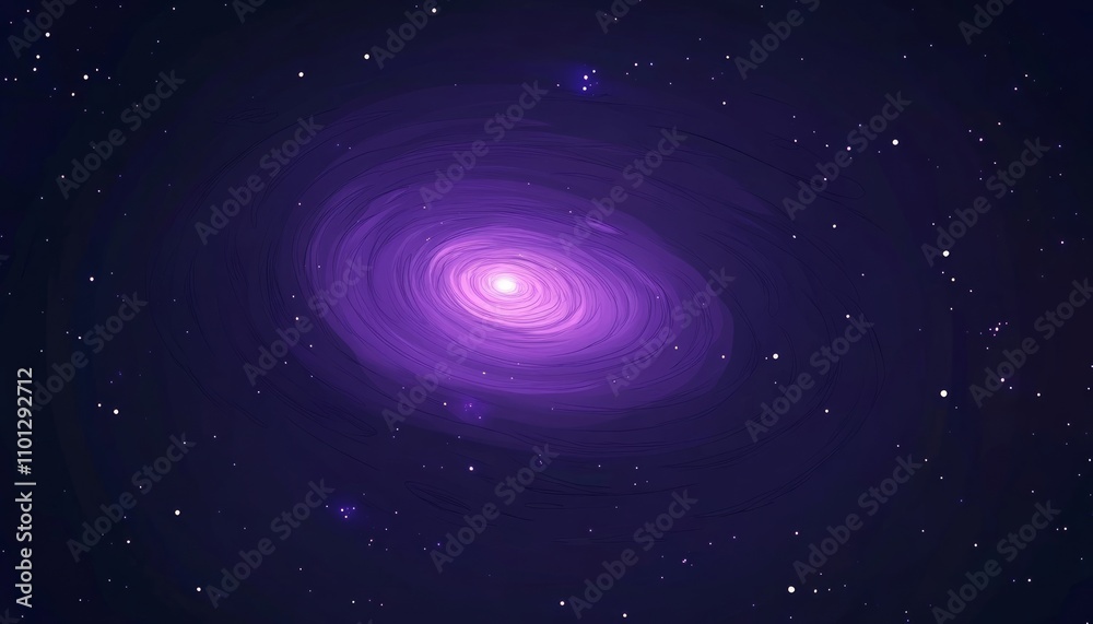 Obraz premium Purple Spiral Galaxy in the Vast Universe