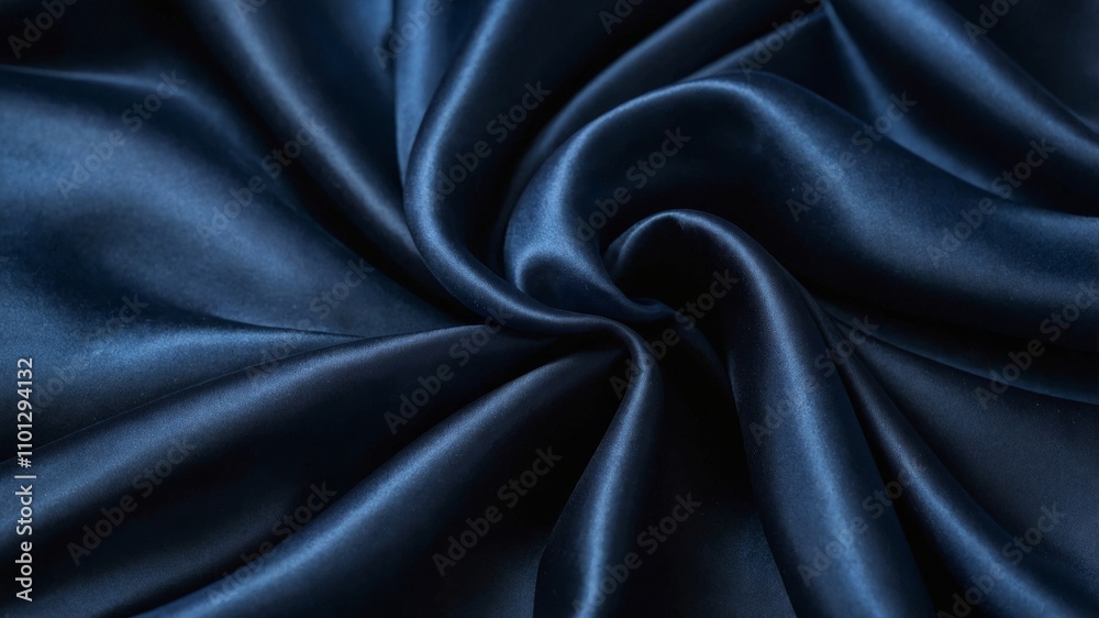 Fototapeta premium Elegant navy blue satin background with wavy lines