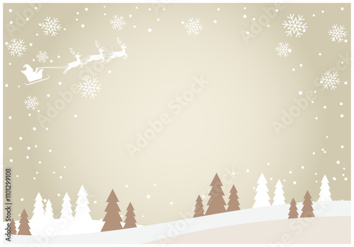 クリスマスの雪景色キラキラ飾り37の3