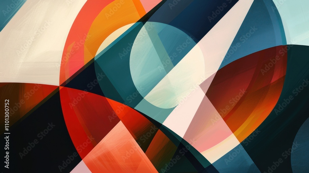 Fototapeta premium Geometric Abstraction features digital artwork that explores modern geometric abstraction,