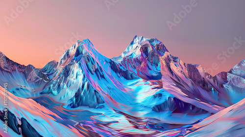 Shimmering Peaks in a Holographic Landscape with Silver and Pink Hues