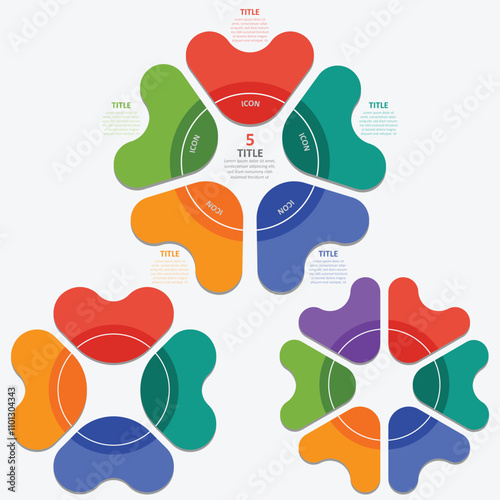 Circle smooth grinder chart infographic template with 4,5,6 options vector image