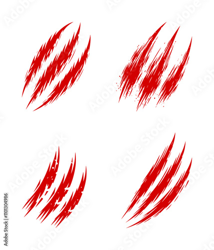 vector set of claw scatch icon photo