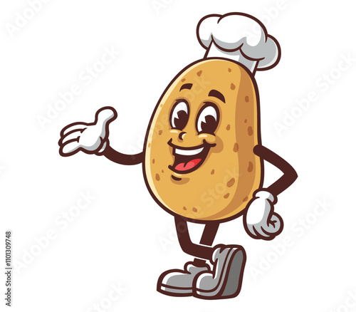 Potato Cartoon Mascot Illustration Character Vector Clip-art hand-drawn Logo Design