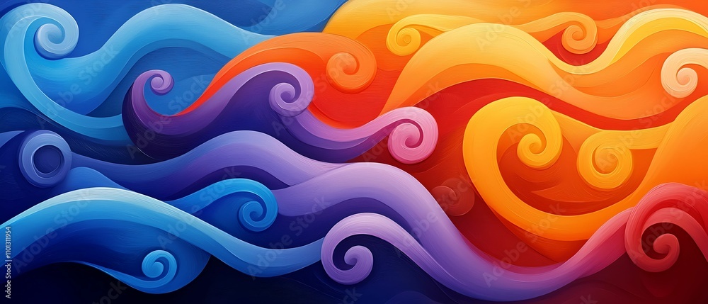 Obraz premium Explore the dynamic flow of colorful swirls in abstract art for a vibrant atmosphere