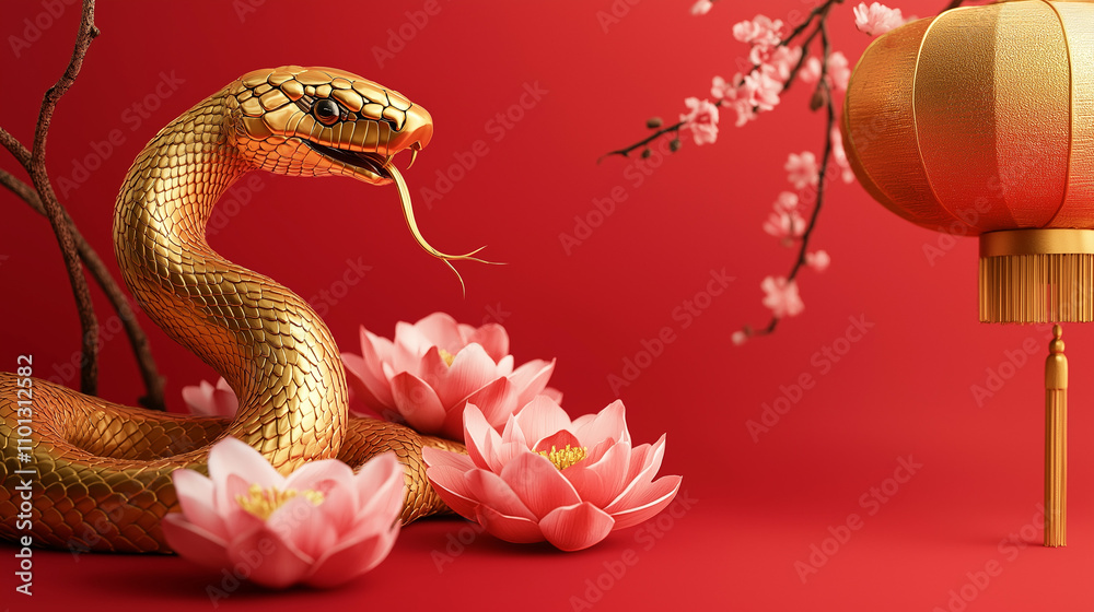 Blending Tradition and Grace Vibrant Red and Gold New Year Banner Blending Tradition and Grace Vibrant Red and Gold New Year Banner