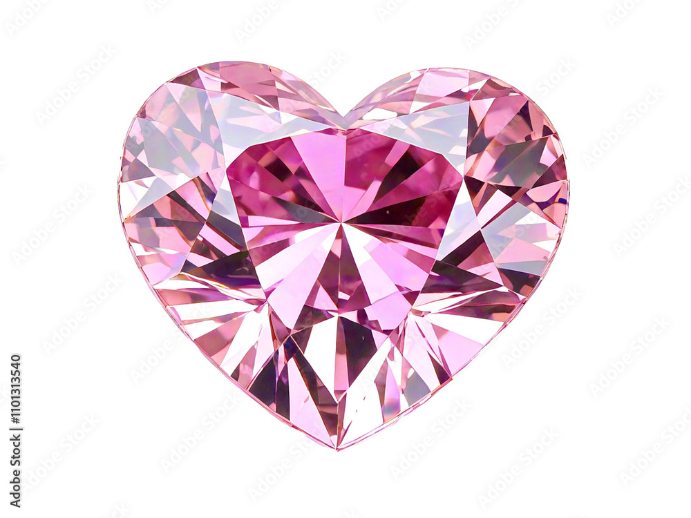 Fototapeta premium heart shaped diamond isolated on transparent background