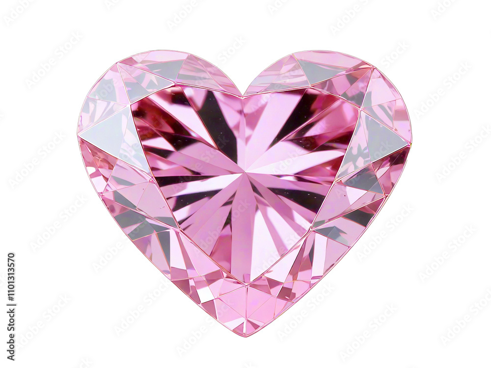 Fototapeta premium heart shaped diamond isolated on transparent background