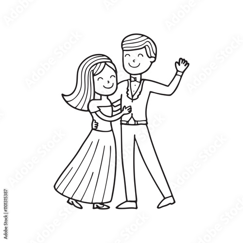 Euphoria expressed in a couple dancing at a wedding