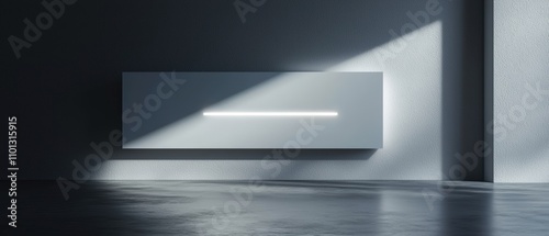 Wallpaper Mural A minimalist room featuring a wall-mounted light fixture casting a soft shadow on the floor, creating a play of light and space. Torontodigital.ca