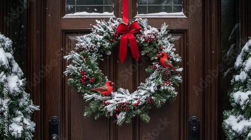 christmas wreath on door