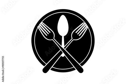 fork spoon and knife vector silhouette illustration