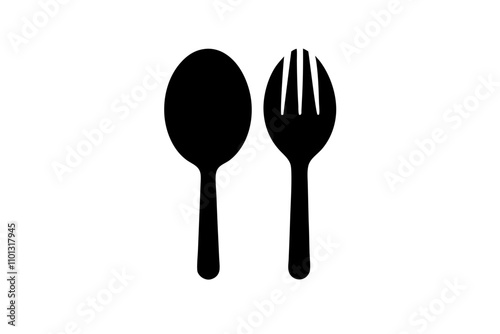 fork spoon and knife vector silhouette illustration