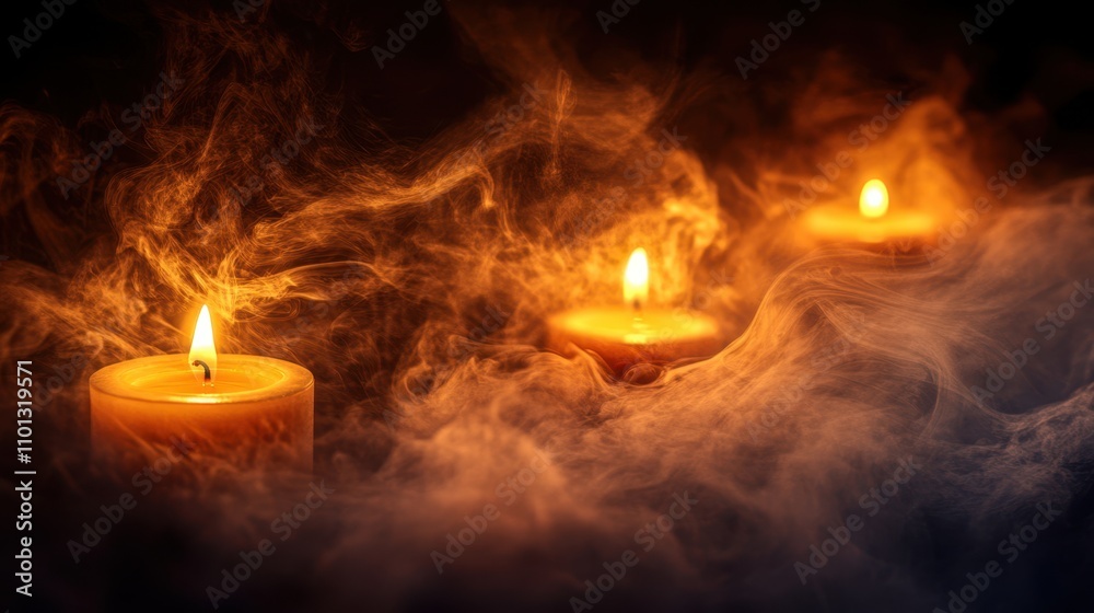 Fototapeta premium The Tranquil Candlelit Atmosphere