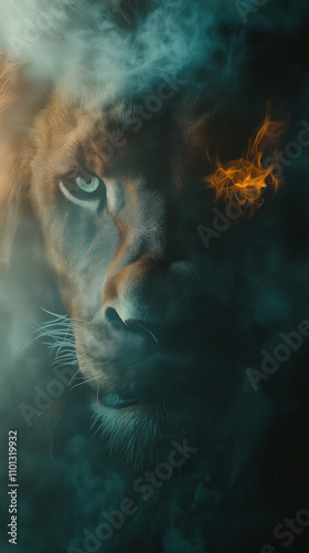 portrait of a lion