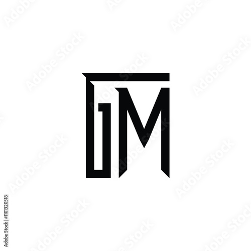 GM monogram logo design letter text name symbol monochrome logotype alphabet character simple logo