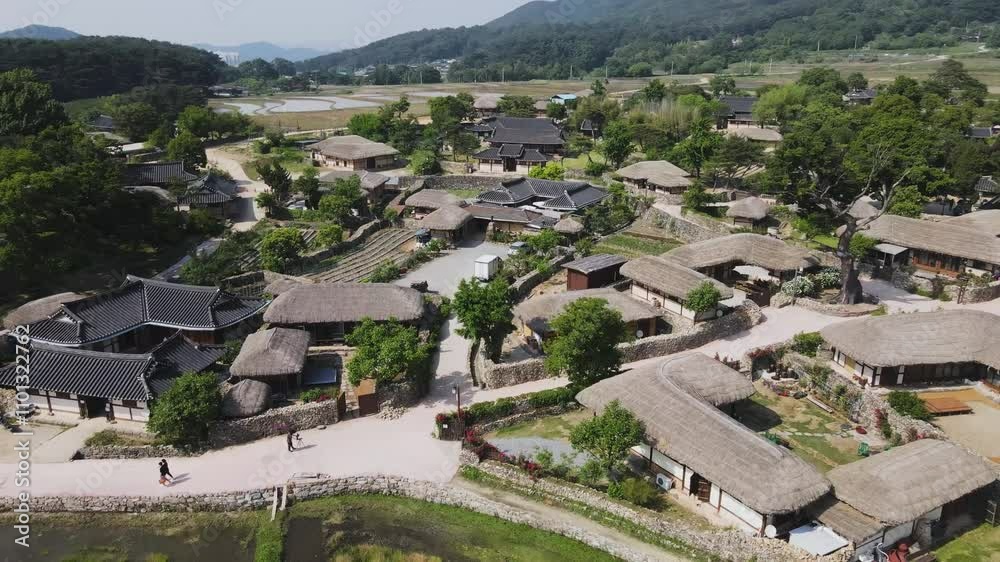 custom made wallpaper toronto digitalDrone shooting of Oeam Folk Village in korea