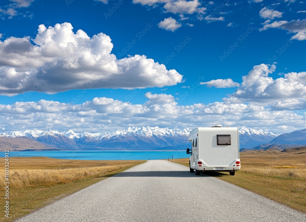 Obraz premium Breathtaking Mountain Lake Road Trip