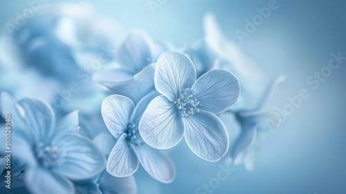 Close-up of delicate light blue flowers. (1)