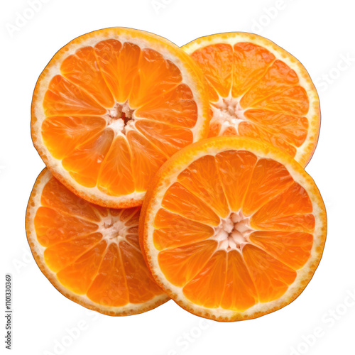 Two orange slices on transparent background photo