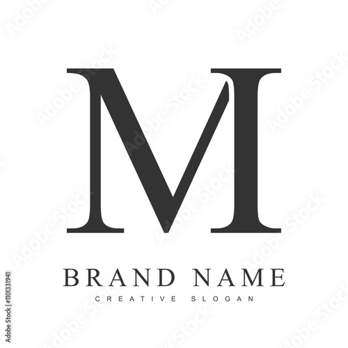 MI trendy logotype template. Initial letter m and i classic font style. Creative logo for company name or identity.