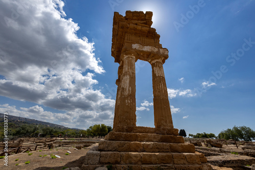 Temple of the Dioscuri, Castor and Pollux in the Valley of Temples, Agrigento, Sicily, Italy photo