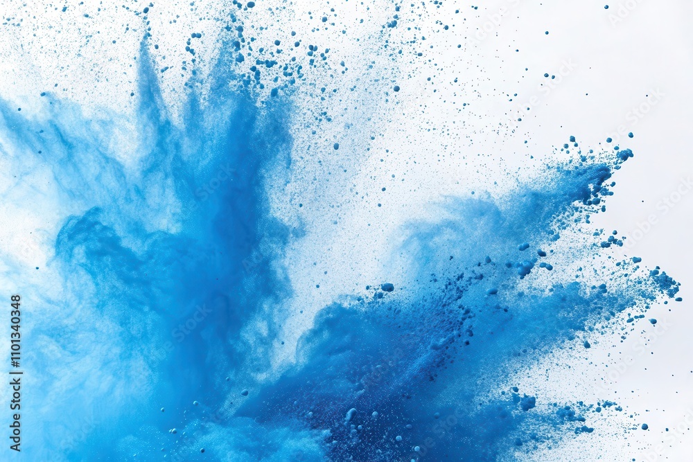 Obraz premium Abstract Blue Powder Explosion A Dynamic Burst of Color