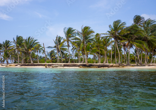 Panama, San Blas Islands, Mamitupu, Tropical Kuna Tribe Island In The Caribbean photo