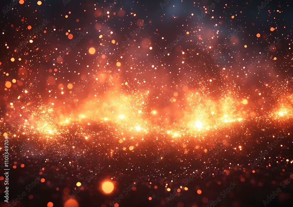 Obraz premium Fire and Sparks Illuminating the Dark