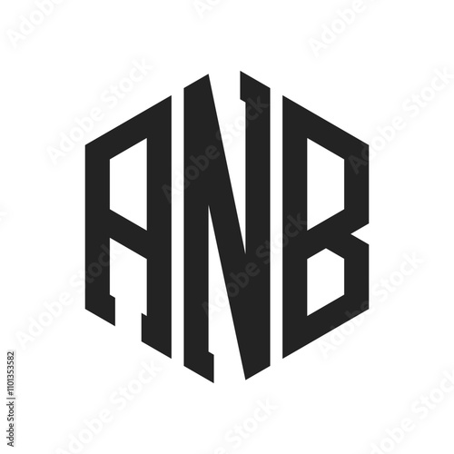 ANB Logo Design. Initial Letter ANB Monogram Logo using Hexagon shape photo