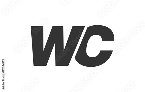 WC Techno Editable Font Logo For Corporate Branding. Bold, Futuristic Design With Unique Typographic Ideas. Minimal Custom Type And Dynamic Letter