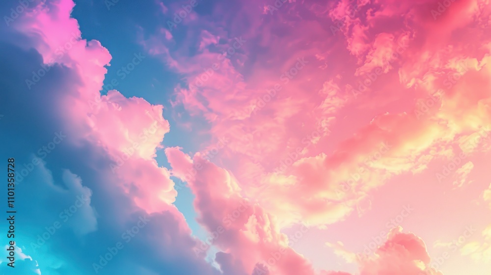 photograph of Colorful cloudy sky at sunset. Gradient color. Sky texture, abstract nature background photograph of Colorful cloudy sky at sunset. Gradient color. Sky texture, abstract nature background