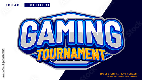 Gaming tournament 3d editable text effect sport style