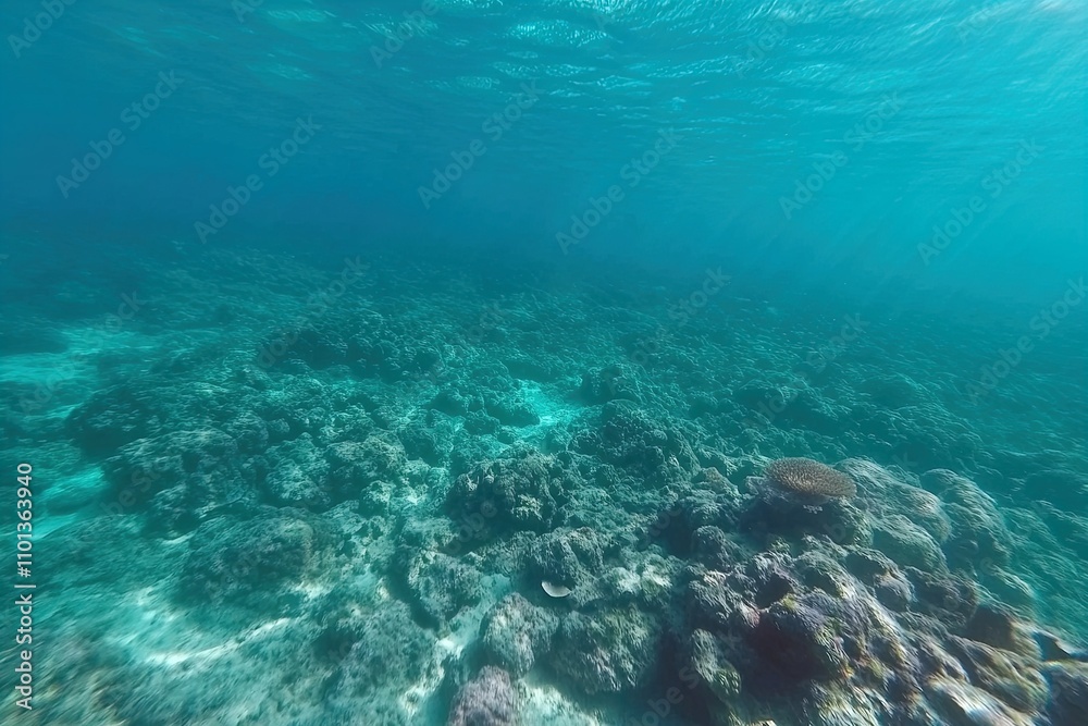 Obraz premium Colorful coral reef ecosystem thriving beneath clear ocean waters in a tropical location